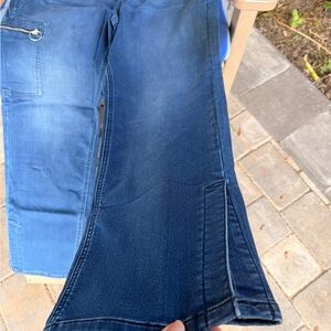D&Co Adaptive Denim Jeggings Pull On XL Cargo Pockets Jeans Split bottom Pants